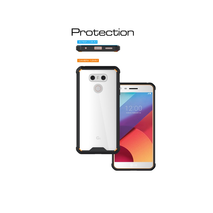 TPU + Transparent Acrylic Mobile Phone Case for LG G6 - Black-4