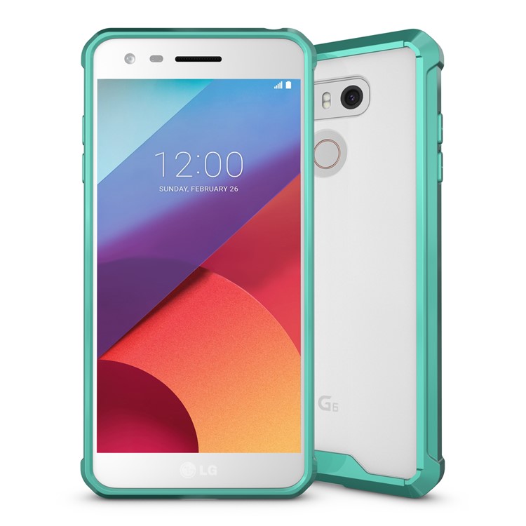 TPU + Transparent Acrylic Cell Phone Case for LG G6 - Cyan-1