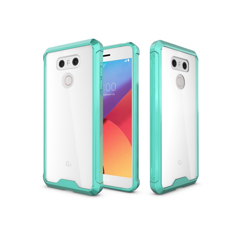 TPU + Transparent Acrylic Cell Phone Case for LG G6 - Cyan-11