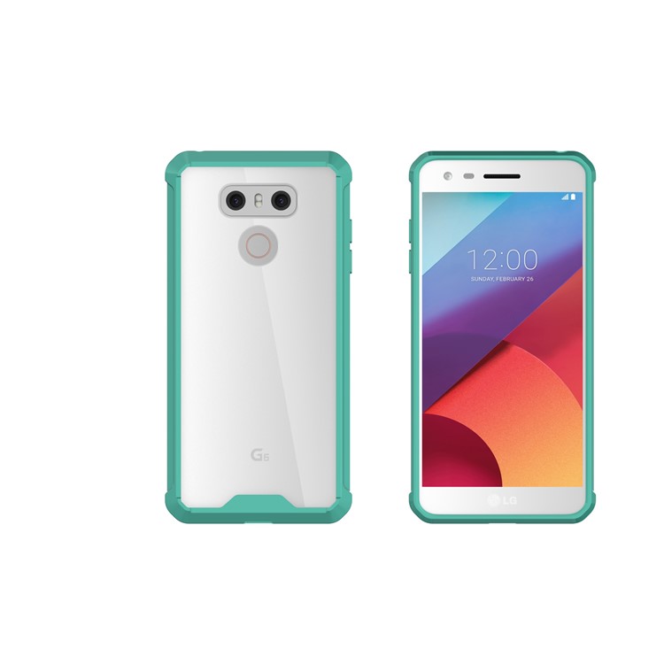 TPU + Transparent Acrylic Cell Phone Case for LG G6 - Cyan-12