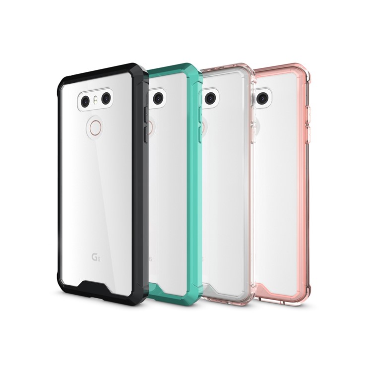 TPU + Transparent Acrylic Cell Phone Case for LG G6 - Cyan-13