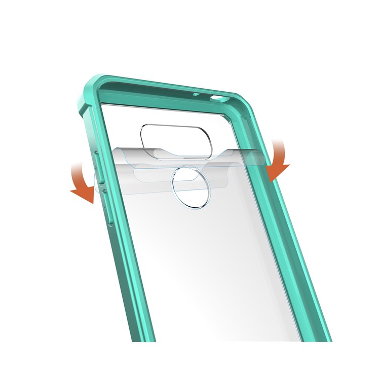 TPU + Transparent Acrylic Cell Phone Case for LG G6 - Cyan-5