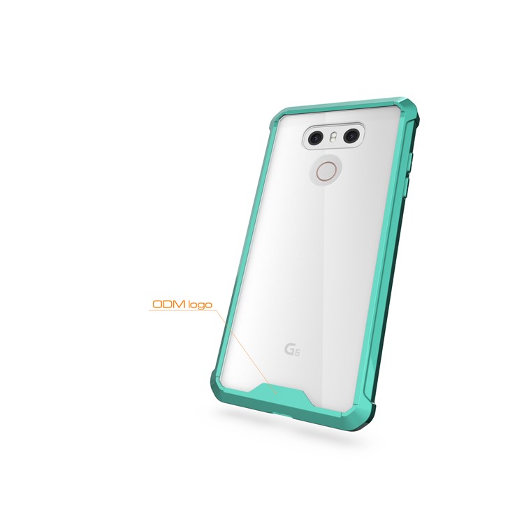 TPU + Transparent Acrylic Cell Phone Case for LG G6 - Cyan-6
