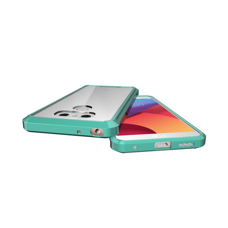 TPU + Transparent Acrylic Cell Phone Case for LG G6 - Cyan-7
