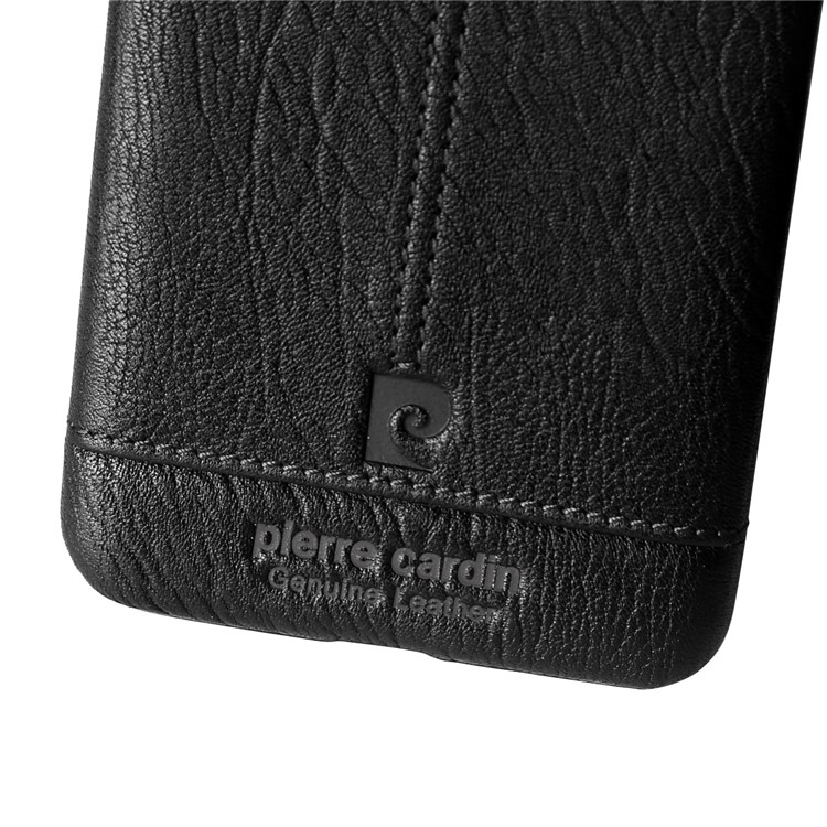 PIERRE CARDIN PCL-P03 Stitched Genuine Leather Coated Hard PC Case for LG G6 - Black-6