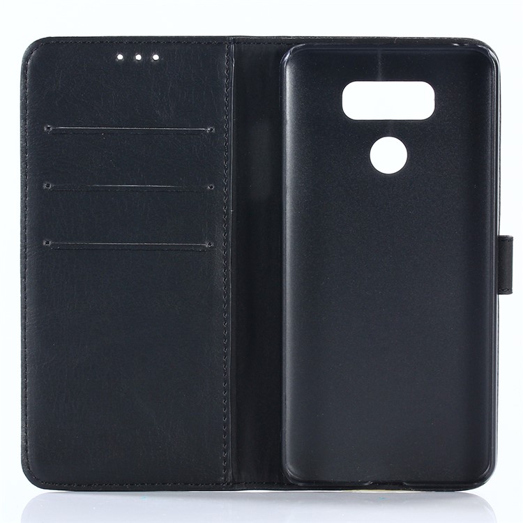Retro Crazy Horse Wallet Leather Mobile Phone Cover for LG G6 - Black-3