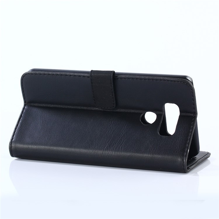 Retro Crazy Horse Wallet Leather Mobile Phone Cover for LG G6 - Black-4