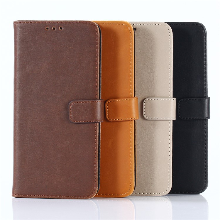 Retro Crazy Horse Wallet Leather Mobile Phone Cover for LG G6 - Black-5