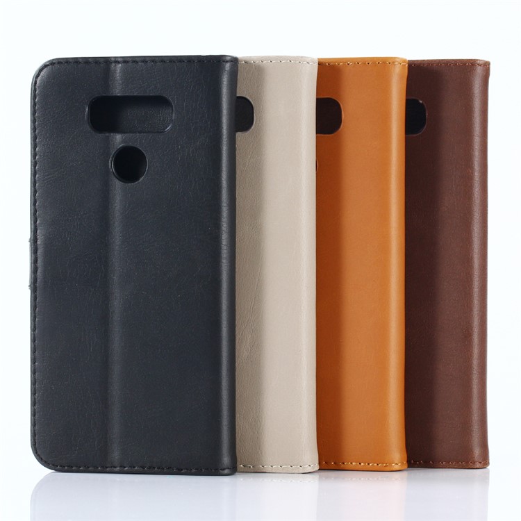 Retro Crazy Horse Wallet Leather Mobile Phone Cover for LG G6 - Black-6