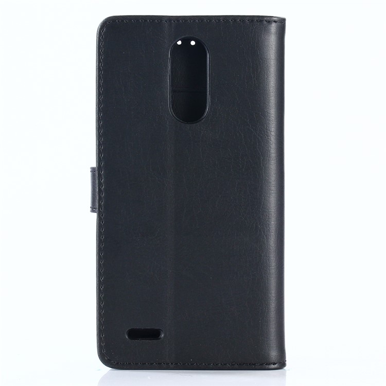 Custodia per telefono cellulare con supporto per cuoio pazzo cavallo per LG K10(2017) - Nero-2