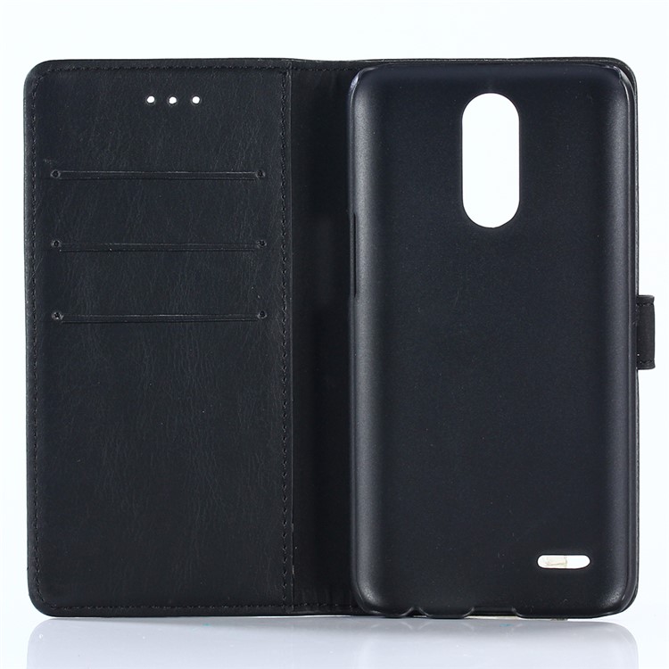 Custodia per telefono cellulare con supporto per cuoio pazzo cavallo per LG K10(2017) - Nero-3