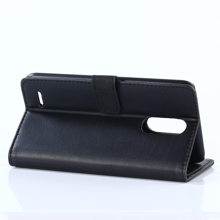 Custodia per telefono cellulare con supporto per cuoio pazzo cavallo per LG K10(2017) - Nero-4