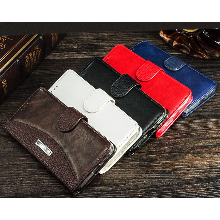 Splicing PU Leather Protection Card Slots Stand Case for LG G6 - Black-4