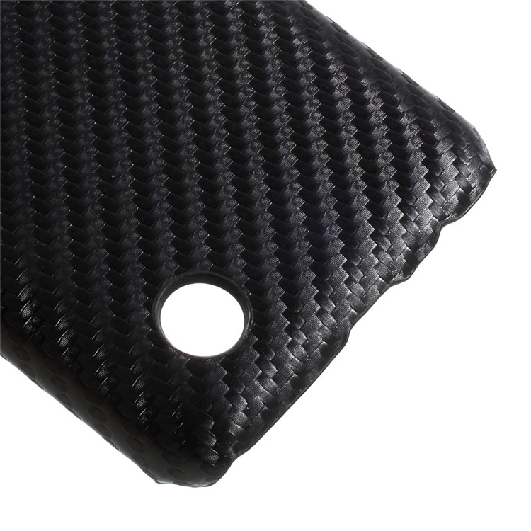 Leather Coated Plastic Phone Casing Shell for LG K4 (2017) - Carbon Fiber Texture / Black-5