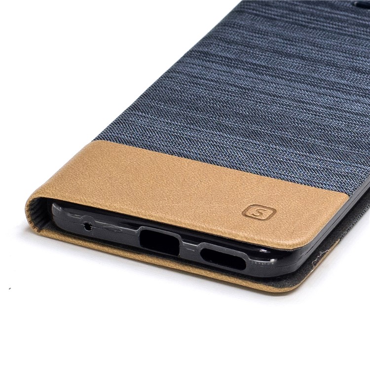 For LG G6 Canvas Stand Leather Card Holder Cellphone Casing - Dark Grey-5