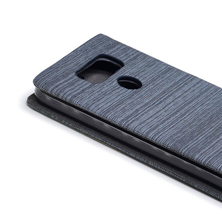 For LG G6 Canvas Stand Leather Card Holder Cellphone Casing - Dark Grey-6