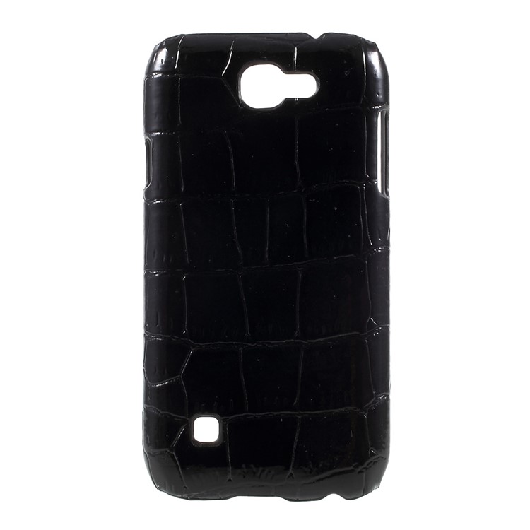 Leather Coated PC Protection Cellphone Casing Cover for LG K3 (2017) - Crocodile Texture / Black-1