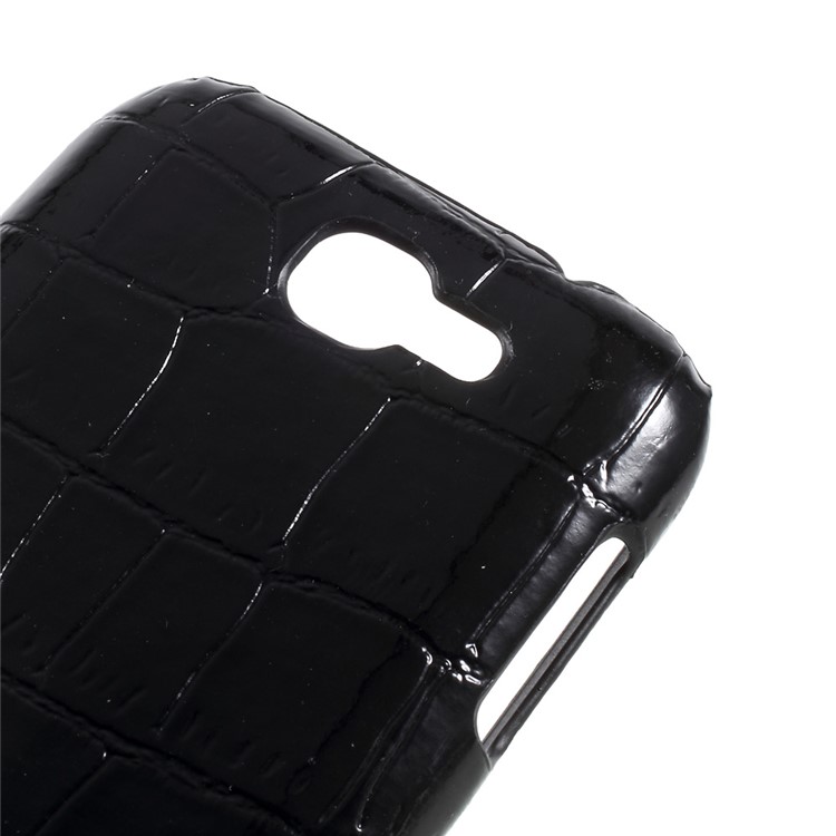 Leather Coated PC Protection Cellphone Casing Cover for LG K3 (2017) - Crocodile Texture / Black-4