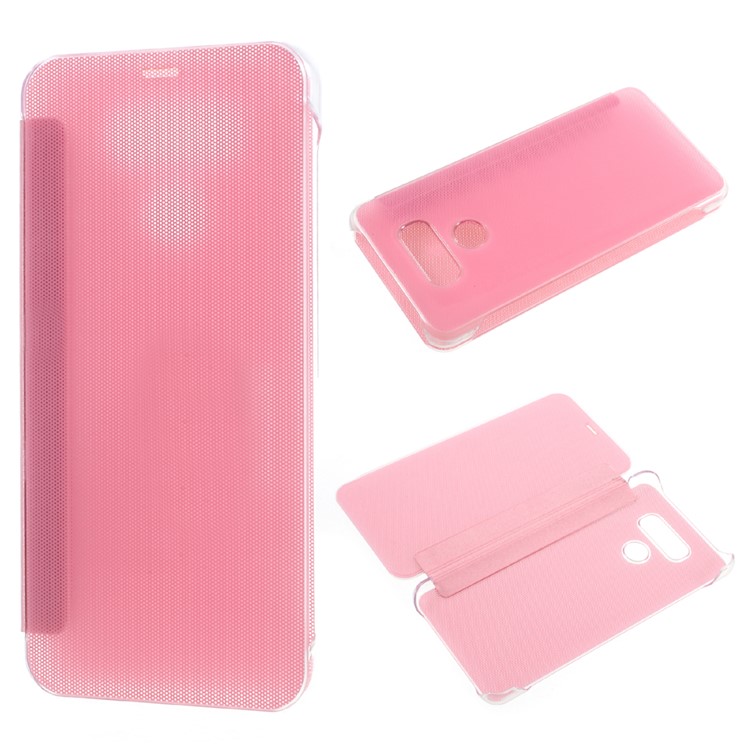 Auto-wake/sleep Smart Leather Flip Case for LG G6 - Pink-1