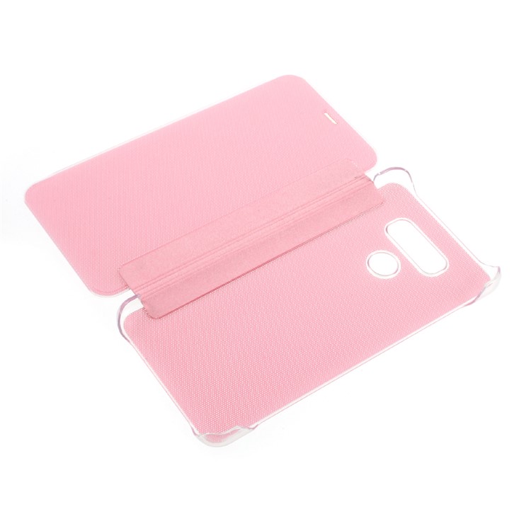 Auto-wake/sleep Smart Leather Flip Case for LG G6 - Pink-4