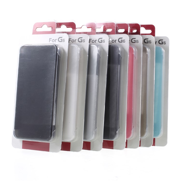 Auto-wake/sleep Smart Leather Flip Case for LG G6 - Pink-5