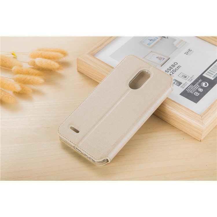 VILI DMX Leather Card Holder Phone Cover with Stand for LG Stylus 3 - Beige-2