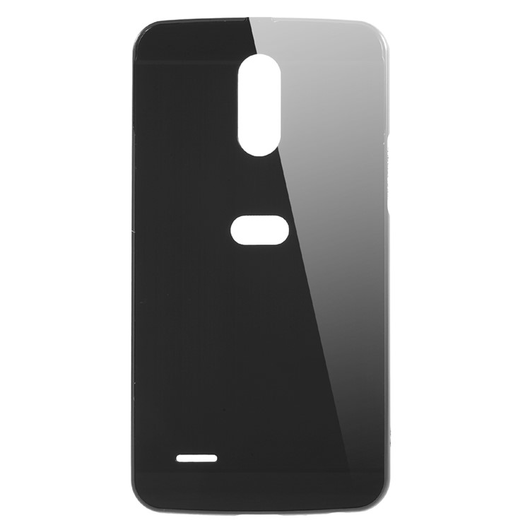 Slide-on Metal Bumper Brushed Plating Plastic Drop-proof Case for LG Stylus 3 - Black-1