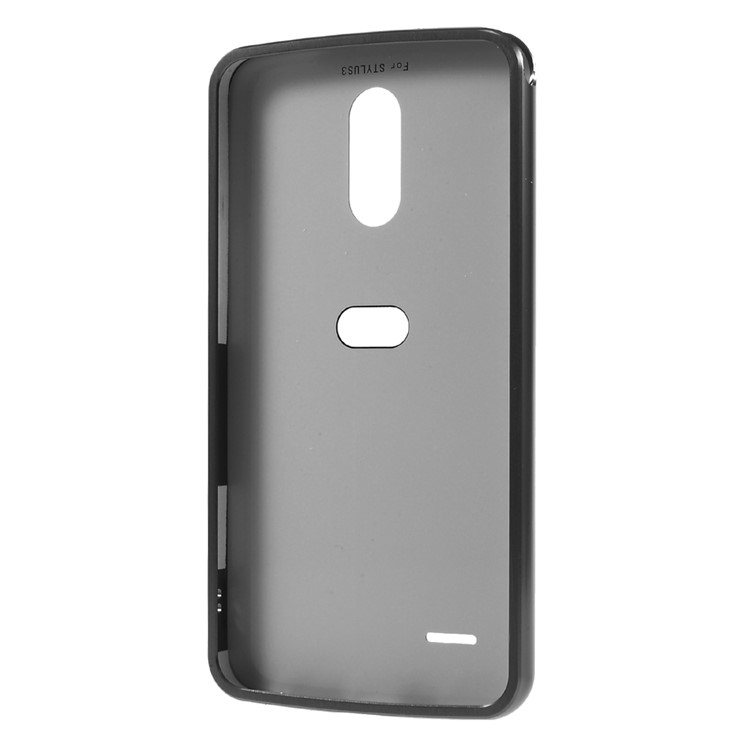 Slide-on Metal Bumper Brushed Plating Plastic Drop-proof Case for LG Stylus 3 - Black-3