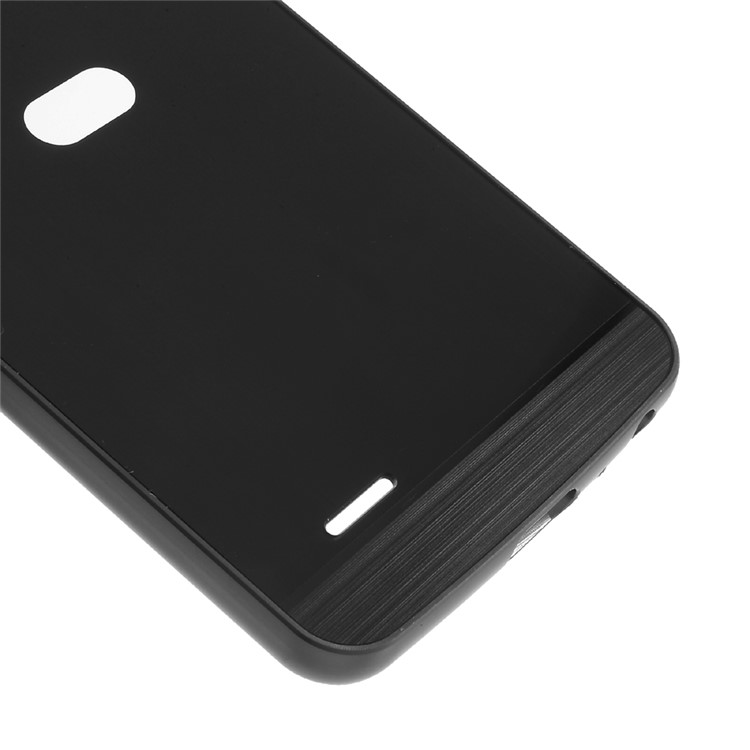 Slide-on Metal Bumper Brushed Plating Plastic Drop-proof Case for LG Stylus 3 - Black-5