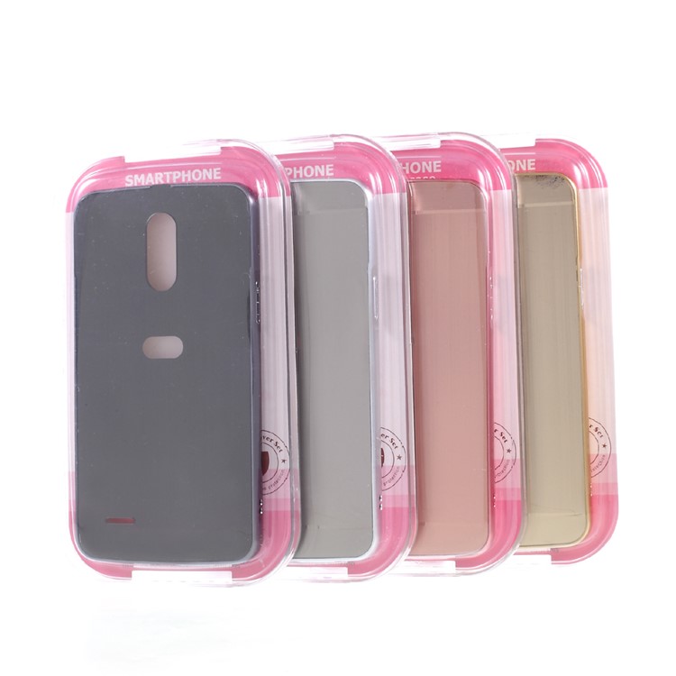 Slide-on Metal Bumper Brushed Plating Plastic Drop-proof Case for LG Stylus 3 - Black-9
