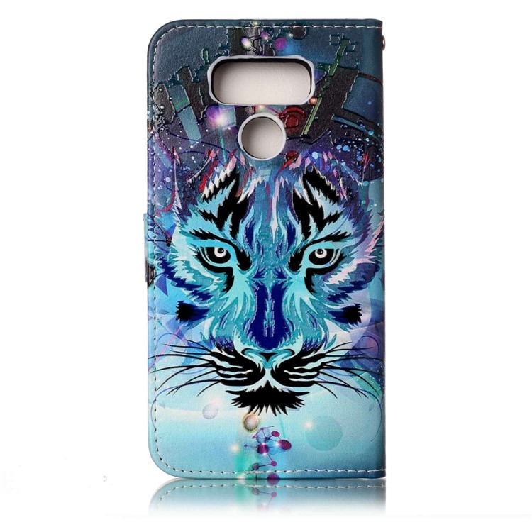 Pattern Printing Embossed Glossy Leather Protective Phone Case for LG G6 - Tiger-3