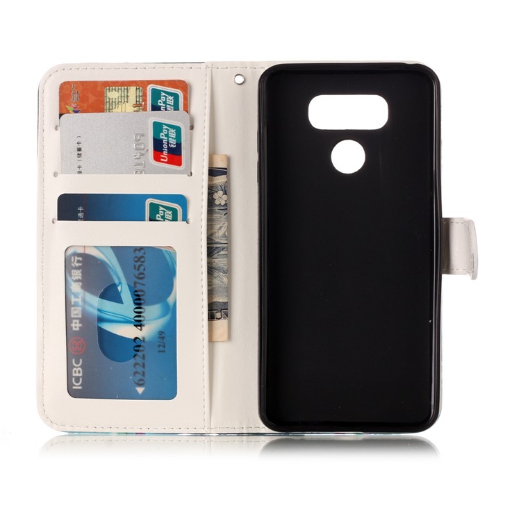 Pattern Printing Embossed Glossy Leather Protective Phone Case for LG G6 - Tiger-9