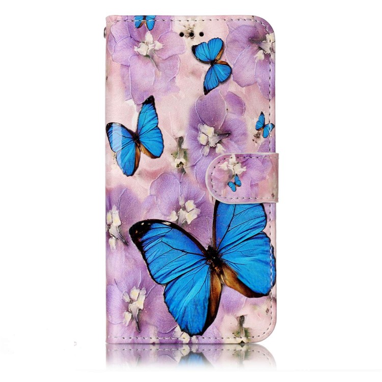 Impresión de patrón en relieve de cuero Funda de teléfono de protección para LG G6 - Mariposa-2