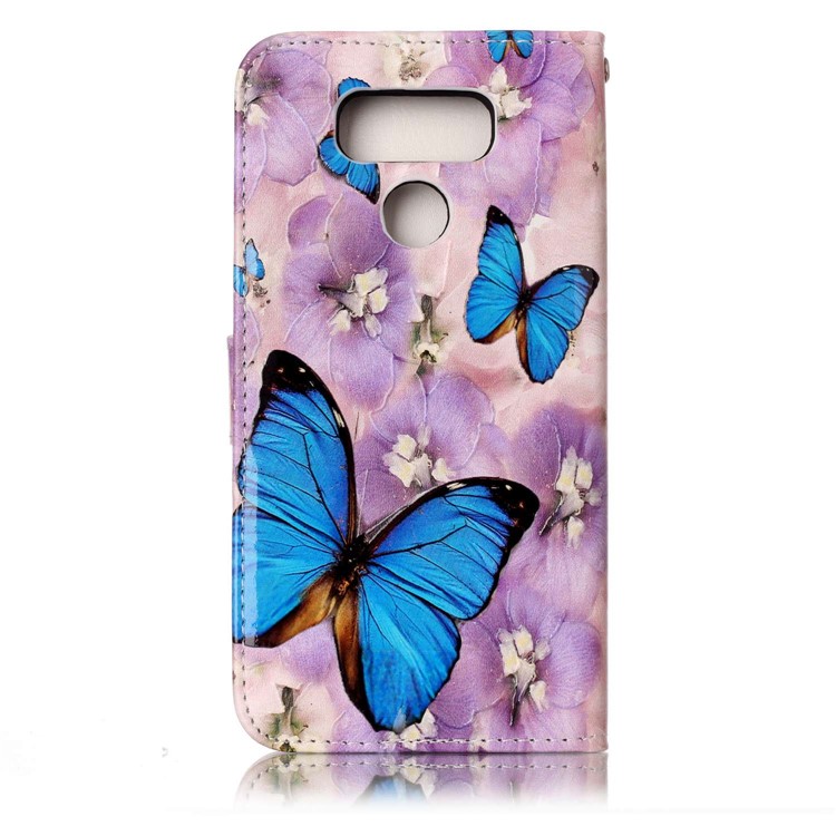 Impresión de patrón en relieve de cuero Funda de teléfono de protección para LG G6 - Mariposa-3