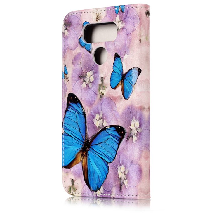Impresión de patrón en relieve de cuero Funda de teléfono de protección para LG G6 - Mariposa-5
