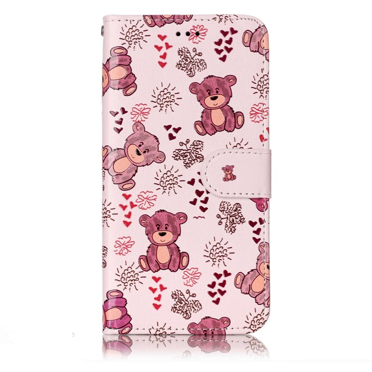 Pattern Printing Embossed Leather Protective Cell Phone Case for LG G6 - Bear-2