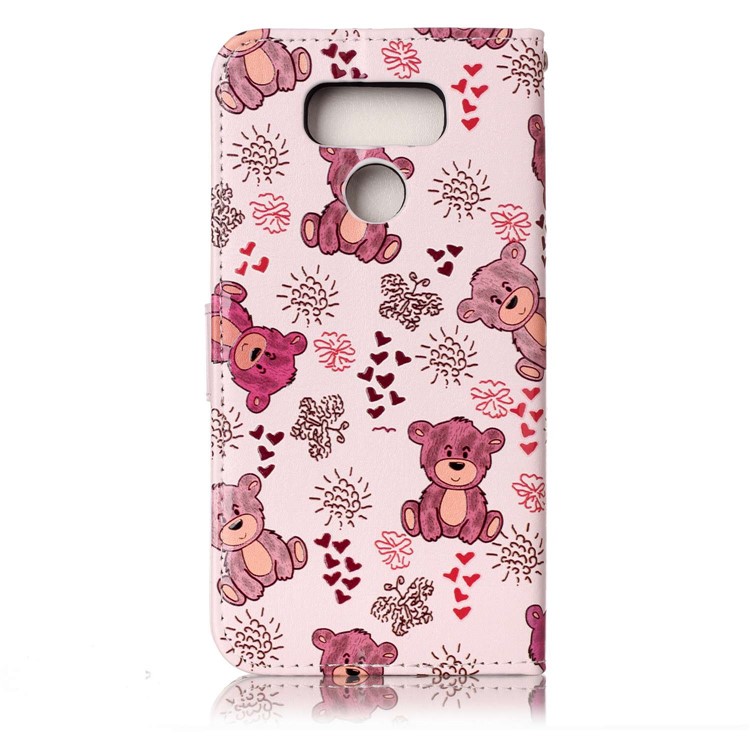 Pattern Printing Embossed Leather Protective Cell Phone Case for LG G6 - Bear-3