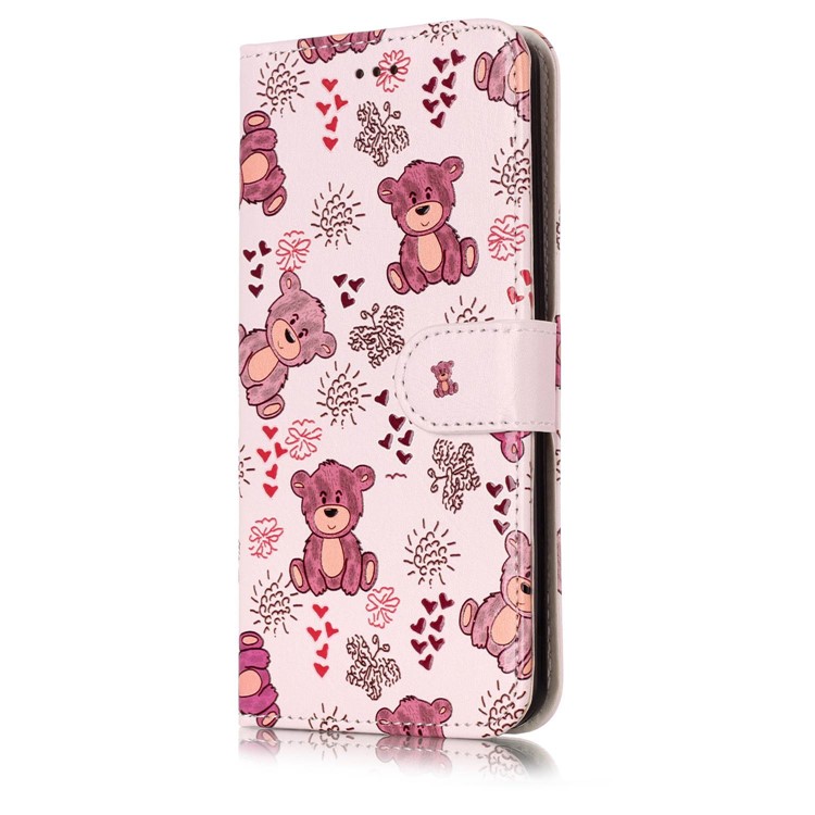 Pattern Printing Embossed Leather Protective Cell Phone Case for LG G6 - Bear-4