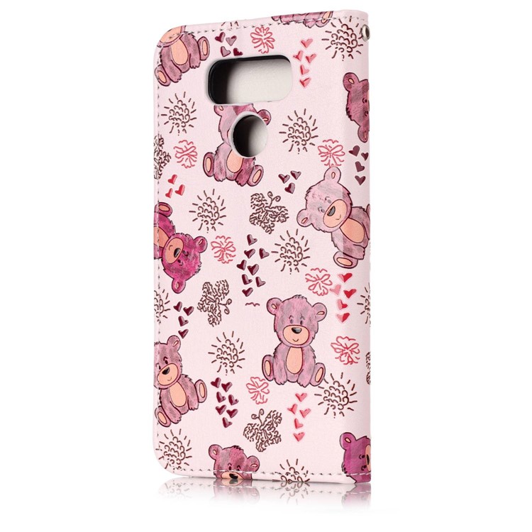 Pattern Printing Embossed Leather Protective Cell Phone Case for LG G6 - Bear-5