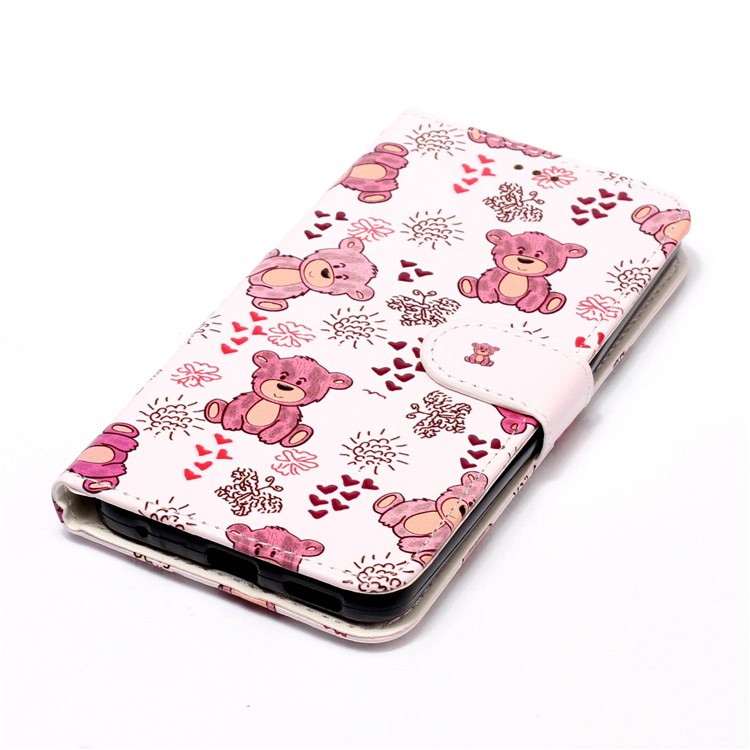 Pattern Printing Embossed Leather Protective Cell Phone Case for LG G6 - Bear-6
