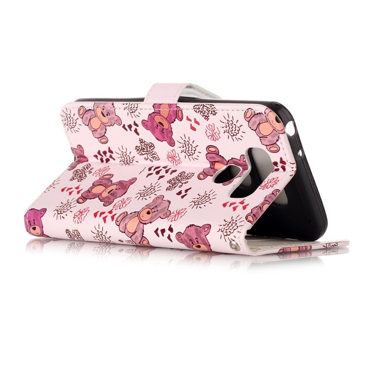 Pattern Printing Embossed Leather Protective Cell Phone Case for LG G6 - Bear-7