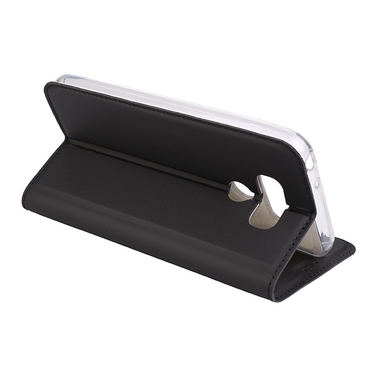 Ultra-thin Stand Leather Cell Phone Casing for LG G6 - Black-5
