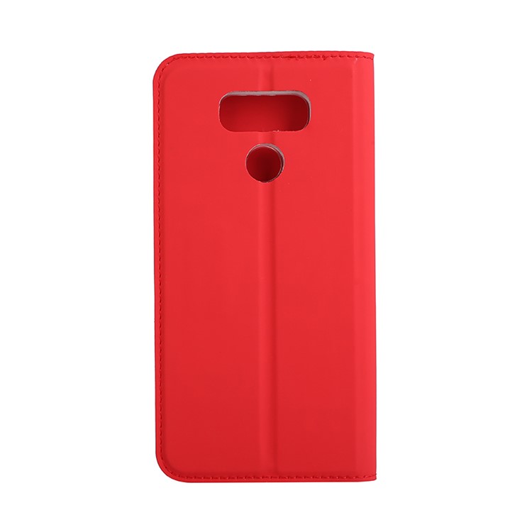 Ultra-thin Stand Leather Cell Phone Cover for LG G6 - Red-2