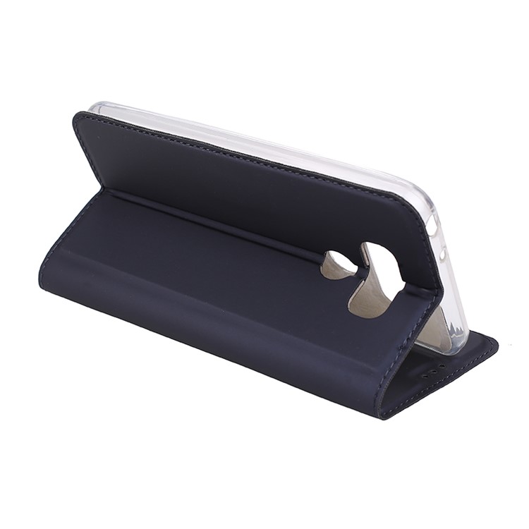 Folio Ultra-thin Stand Leather Cell Phone Casing for LG G6 - Dark Blue-5