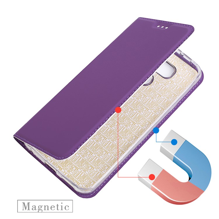 Ultra-thin Leather Cell Phone Casing with Stand for LG G6 - Purple-6
