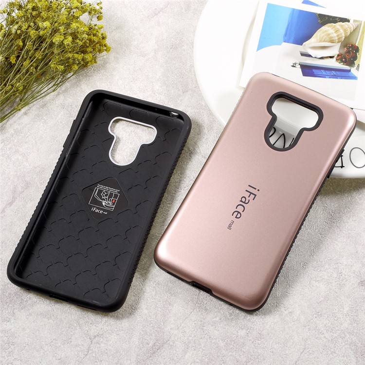 IFACE MALL PC + TPU Protection Mobile Phone Cover Non-slip Grains on Two Sides for LG G6 - Rose Gold-5