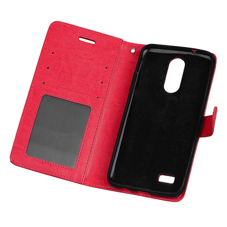 3 Card Slots Wallet Leather Mobile Case for LG K4 (2017) EU Version - Red-10