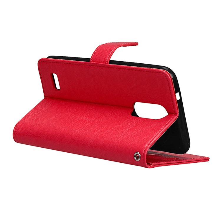 3 Card Slots Wallet Leather Mobile Case for LG K4 (2017) EU Version - Red-14
