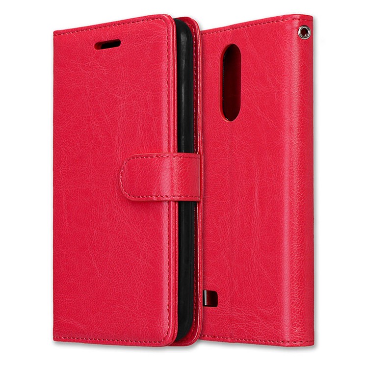 3 Card Slots Wallet Leather Mobile Case for LG K4 (2017) EU Version - Red-3