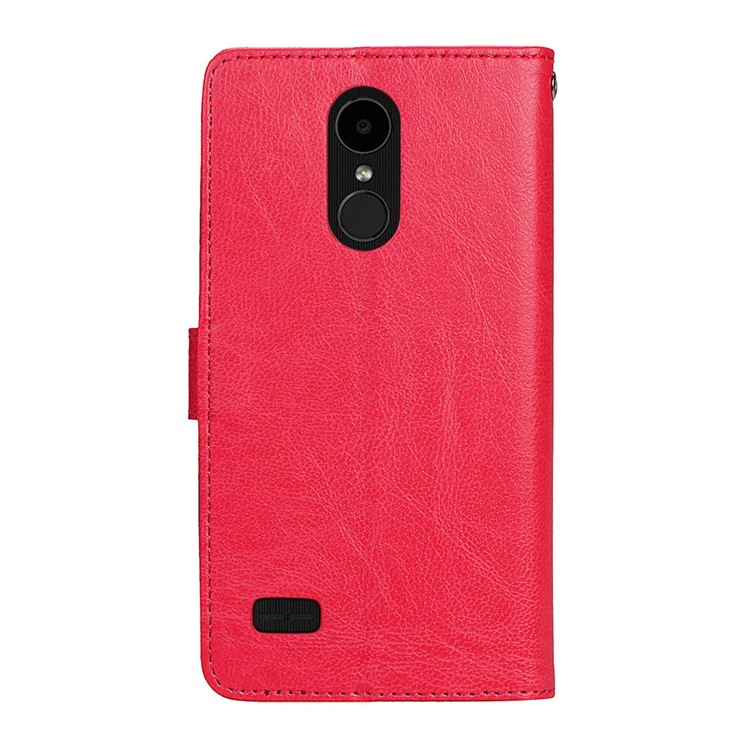 3 Card Slots Wallet Leather Mobile Case for LG K4 (2017) EU Version - Red-5